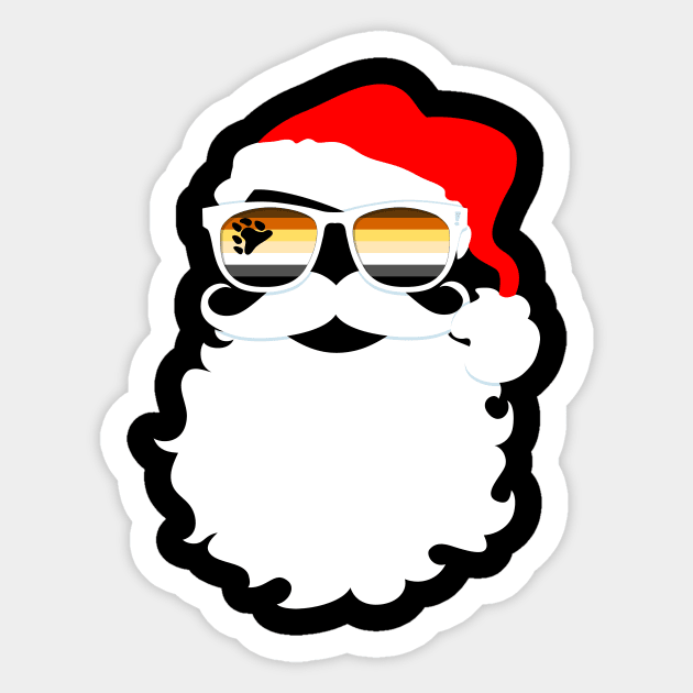 Santa Claus Gay Bear Pride Flag Sunglasses Sticker by wheedesign